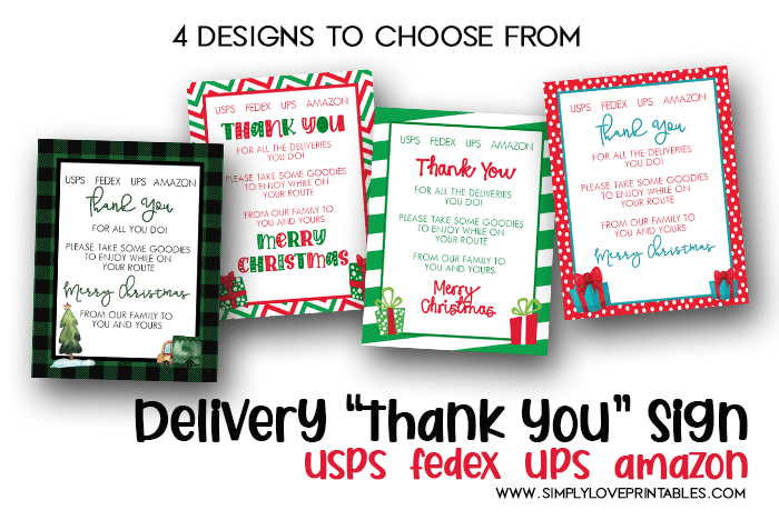 Easy Printable Thank You Signs for Delivery Drivers